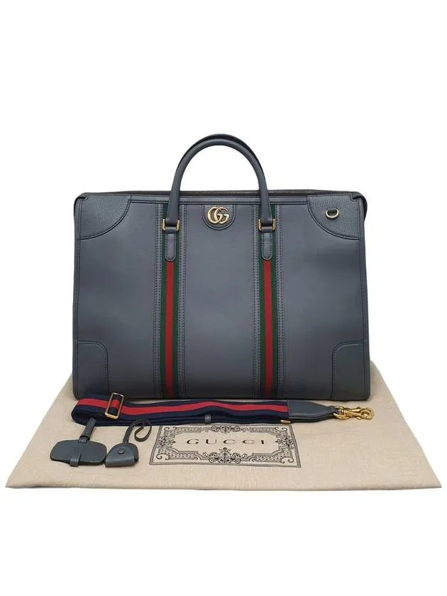 715773 Bauletto extra large canvas double bag tote strap