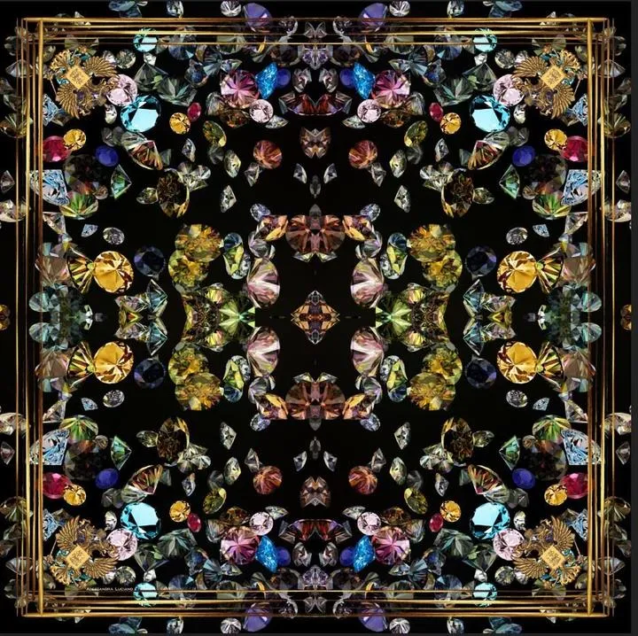 Alessandra Luciano Gemstones silk scarf AL50-1 90cm