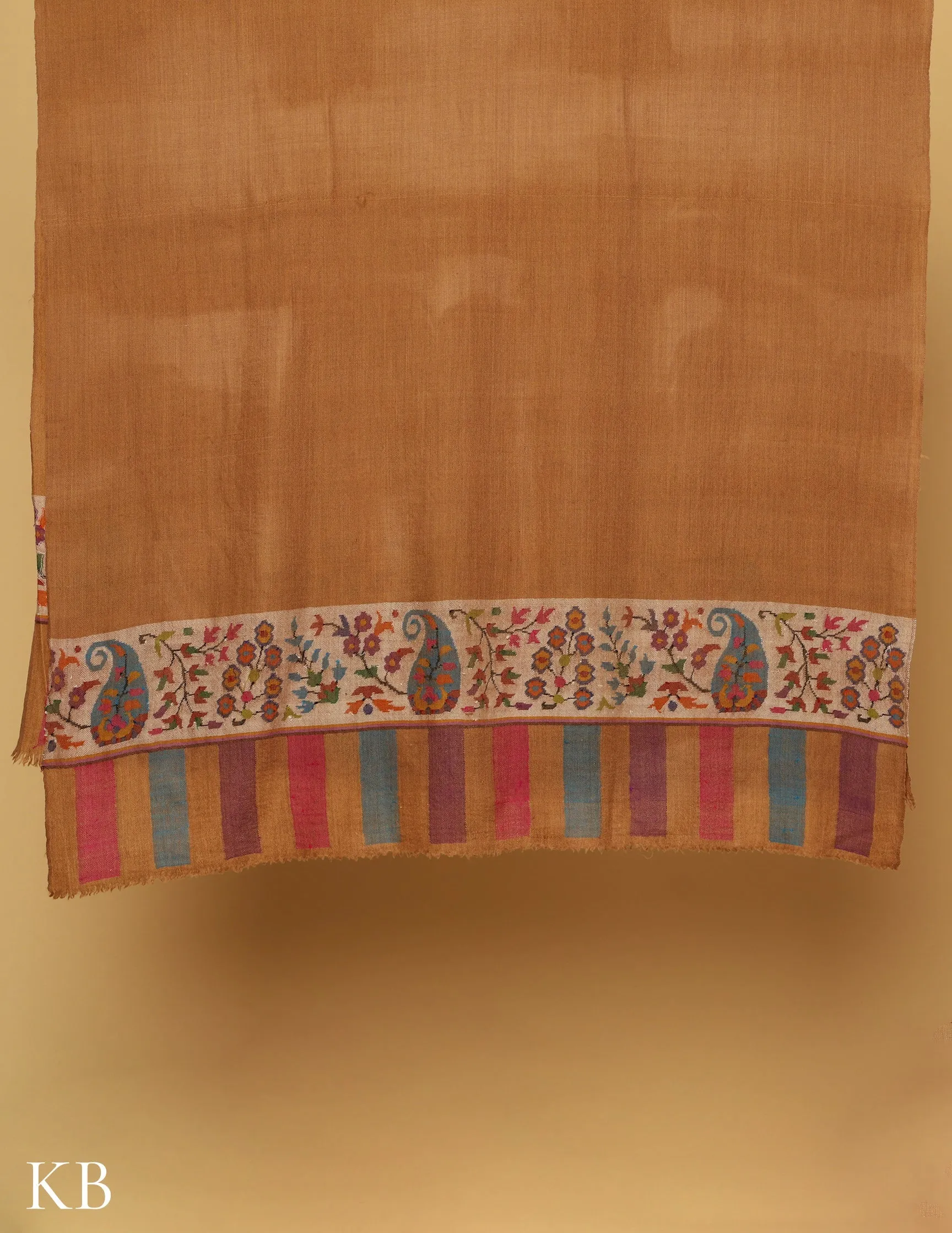 Almond Brown Kani Pashmina Shawl