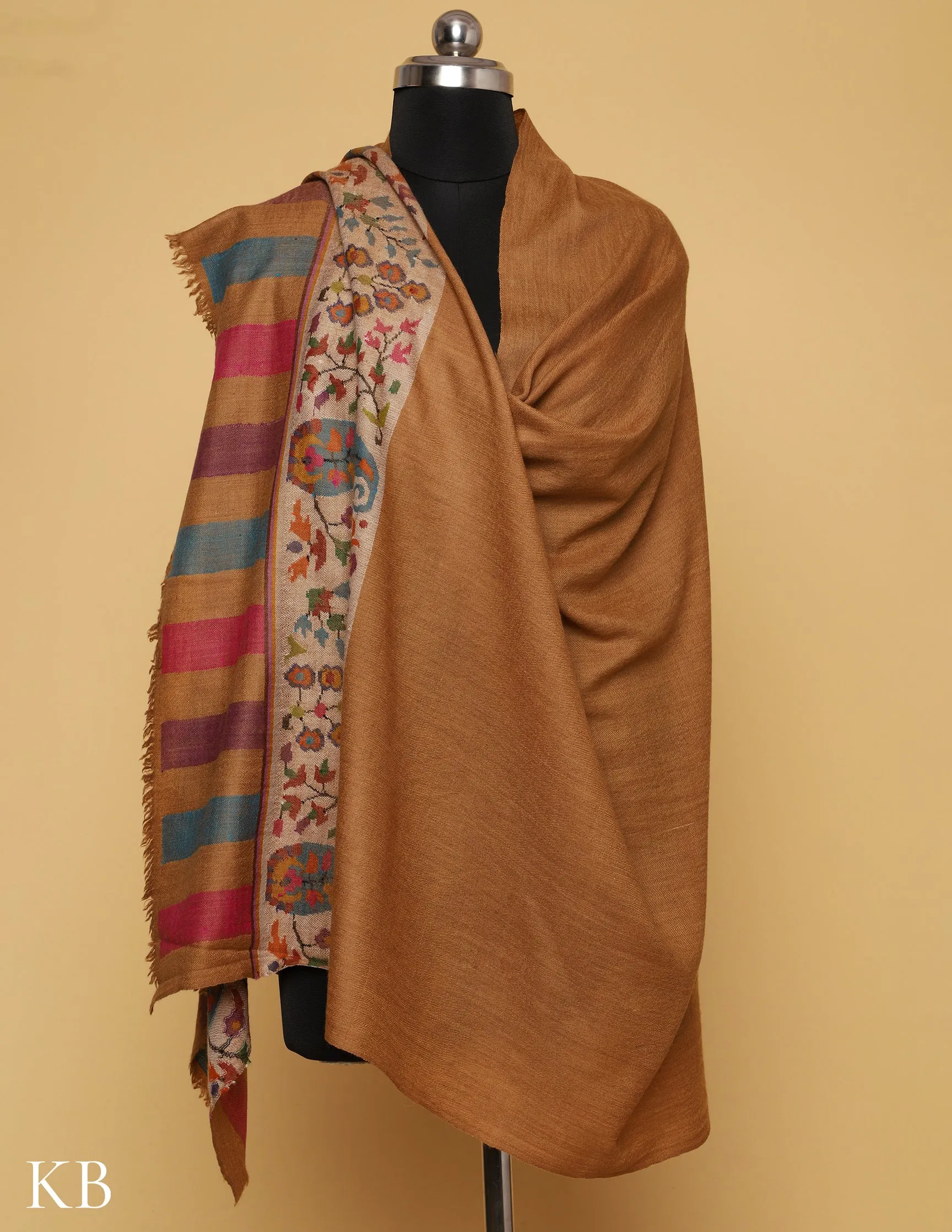 Almond Brown Kani Pashmina Shawl