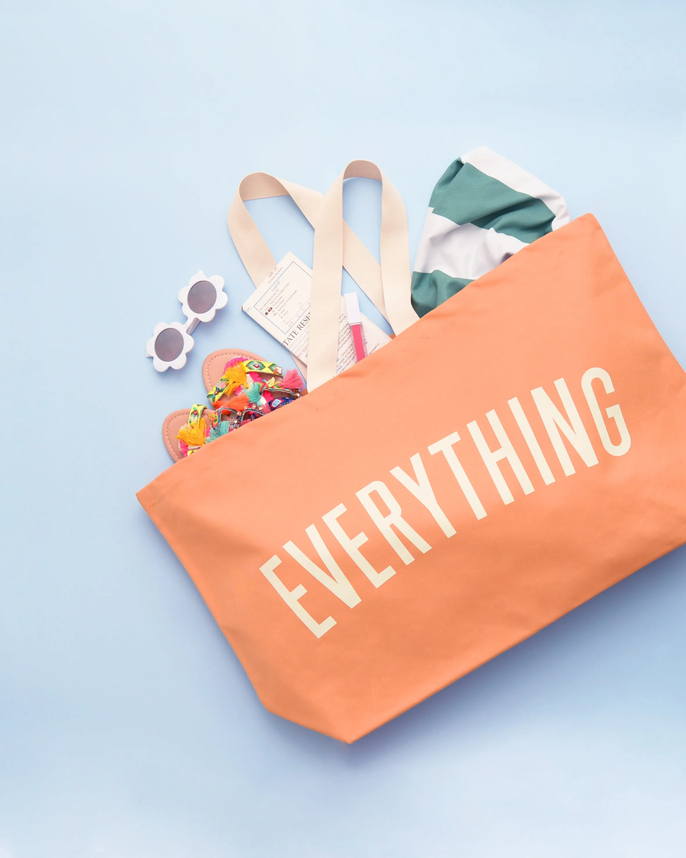 Alphabet Bags | Everything Tote Bags | Peach