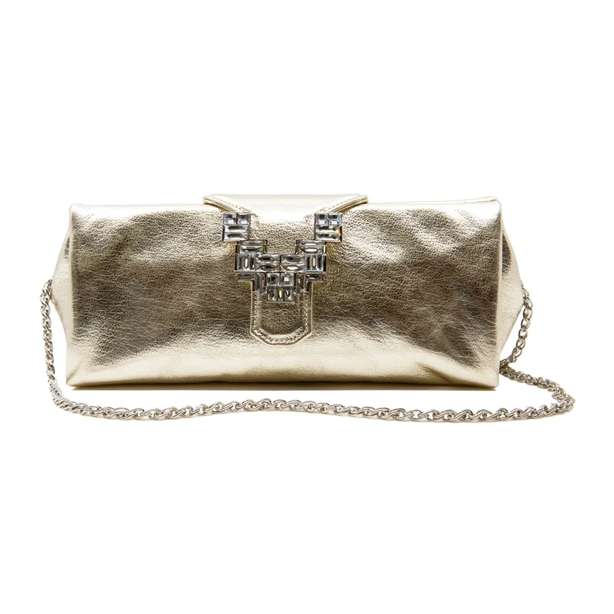 Anthea Embellished Leather Clutch Bag