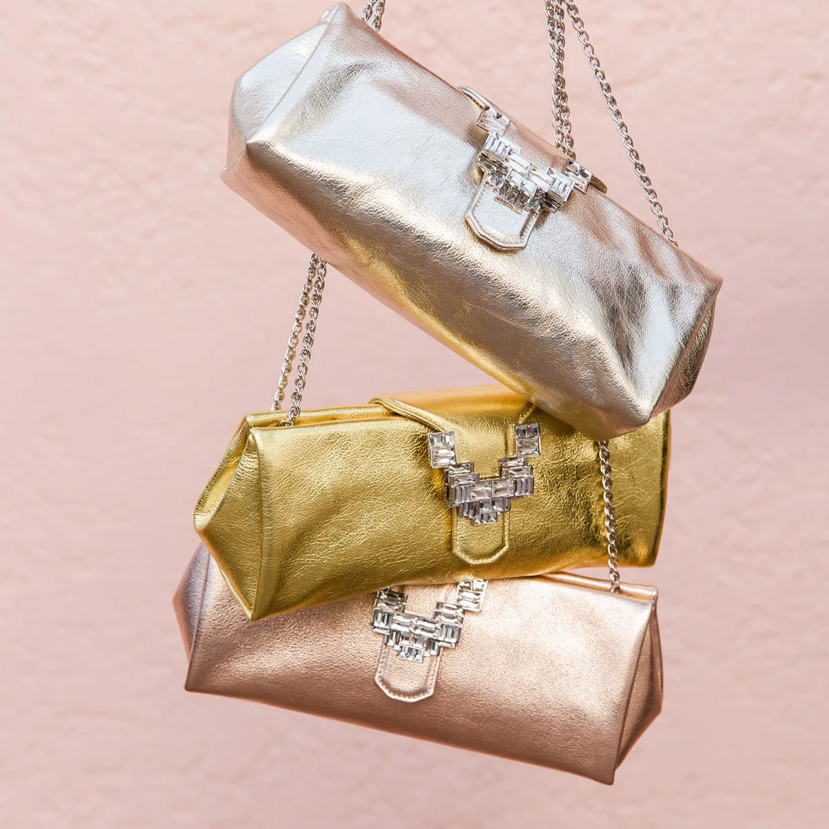 Anthea Embellished Leather Clutch Bag