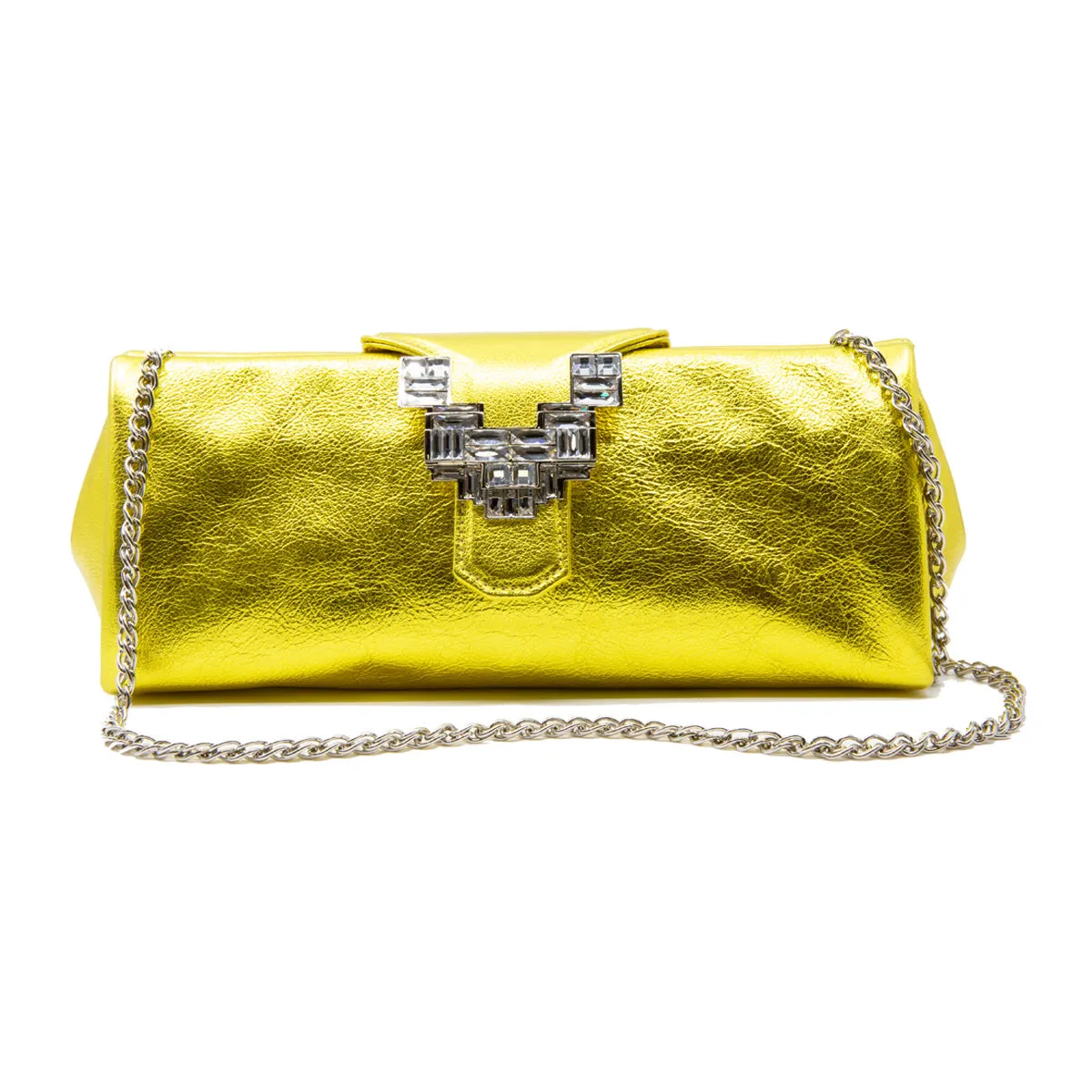 Anthea Embellished Leather Clutch Bag