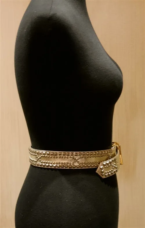 B-Low the Belt Pale Gold or Silver Studded Belt