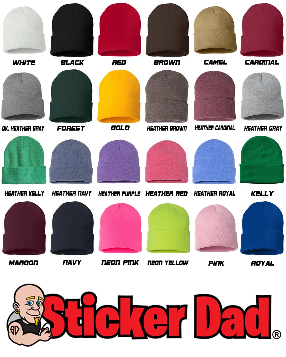 Blessed Script Embroidered Cuffed Beanie Hat