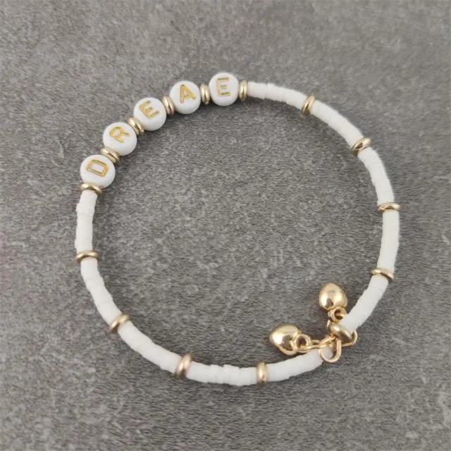 Boho White Charm & Gold Strand Bracelets
