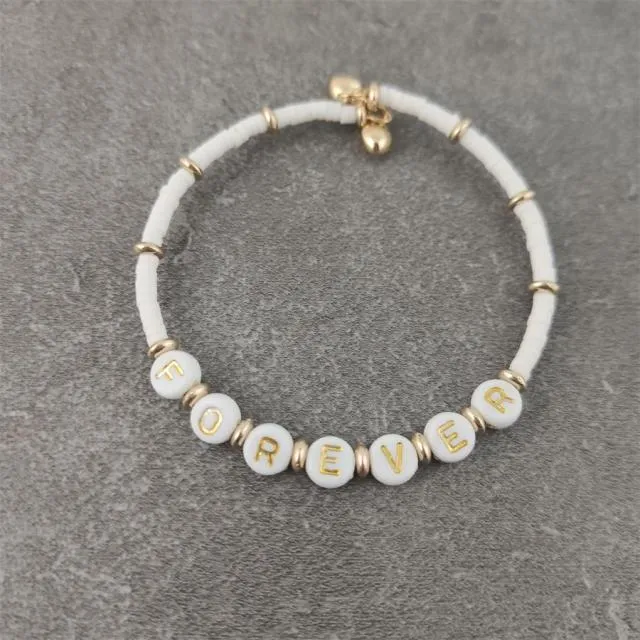Boho White Charm & Gold Strand Bracelets