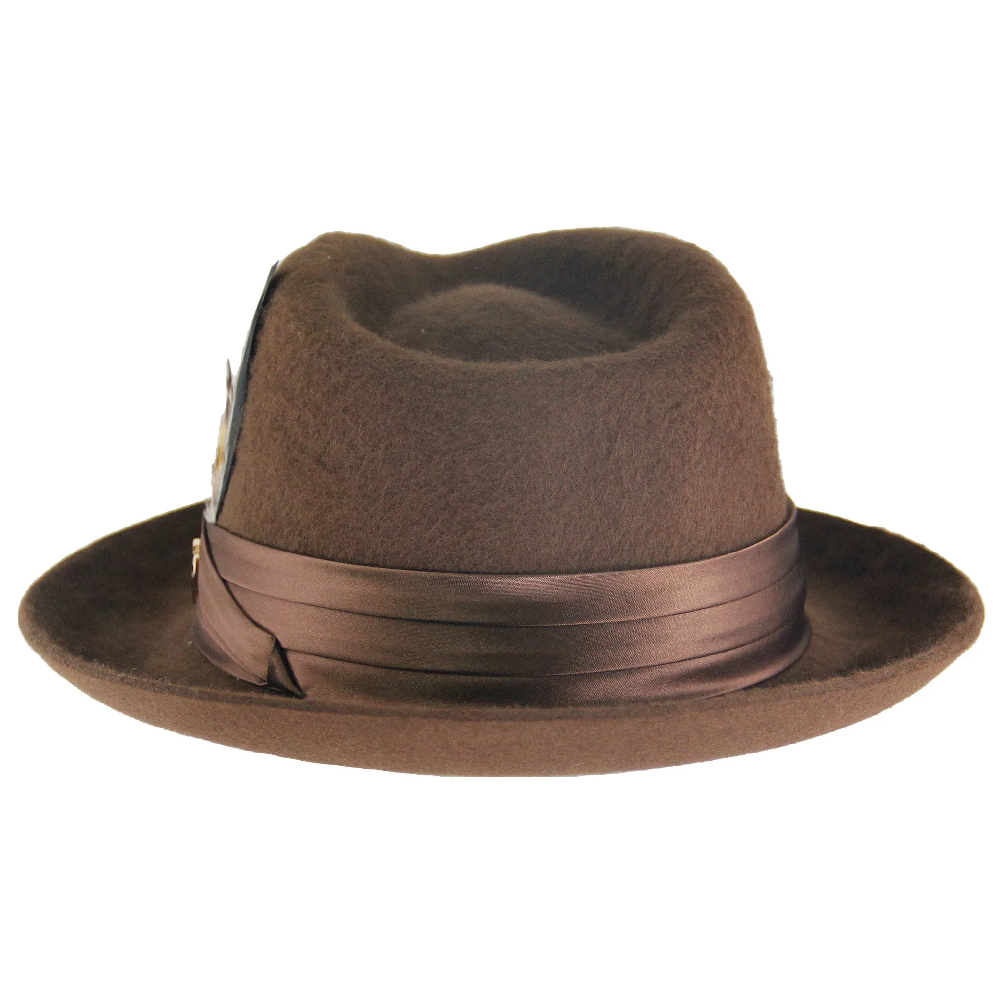 Brown wool felt fedora
