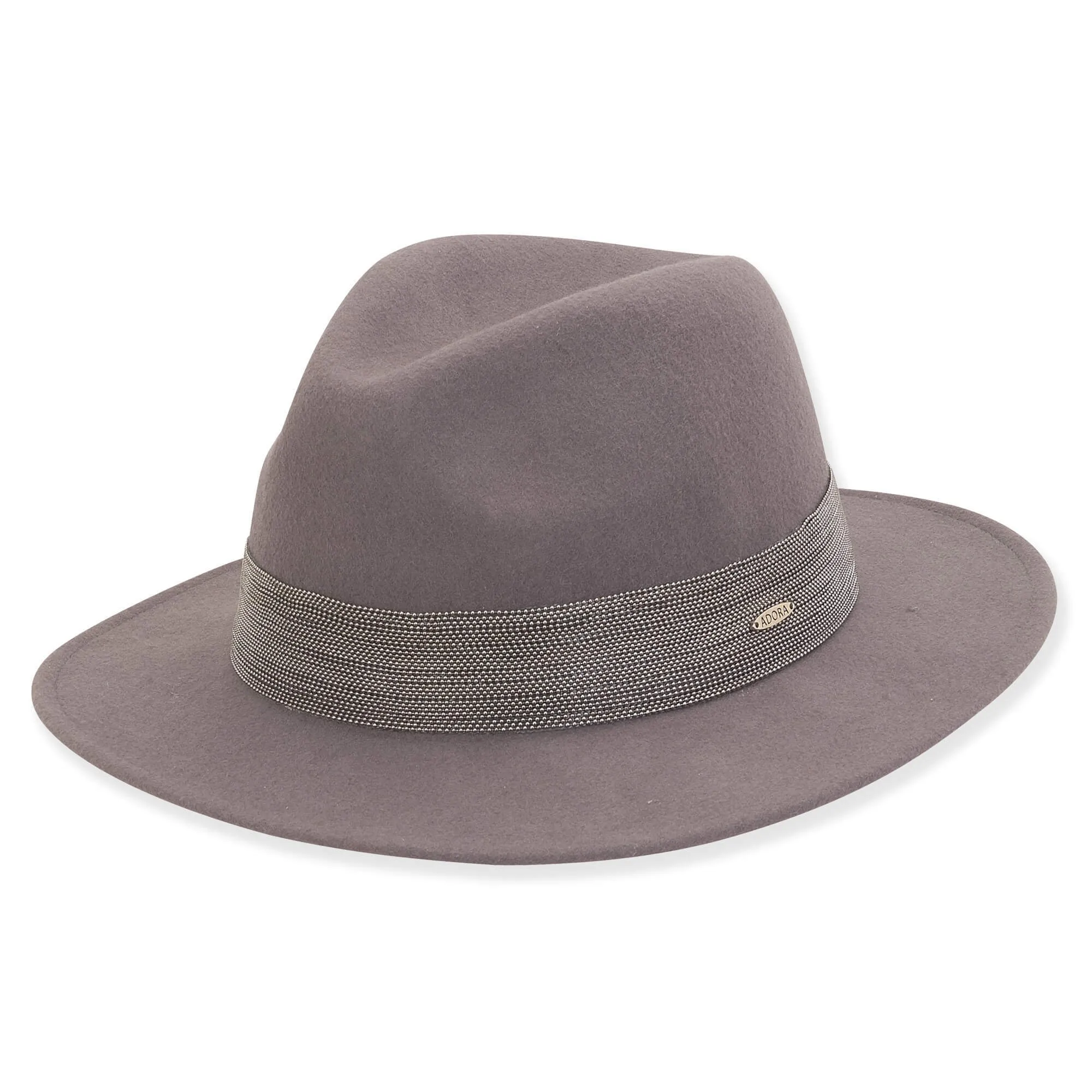 Classic Wool Safari Hat with Beaded Trim - Adora® Hats