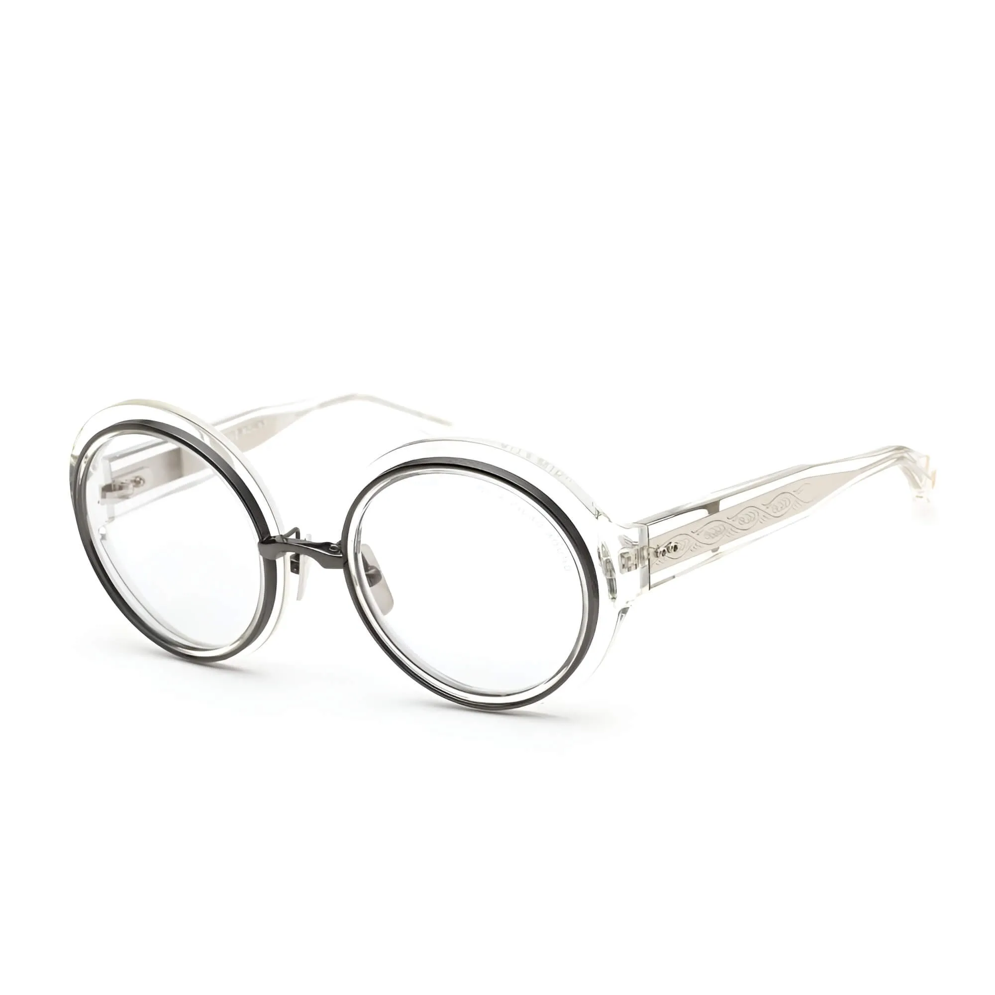 Dita Women's Sunglasses - Silver and Clear Frame | MICRO-ROUND (DTS406-A-03) A-03