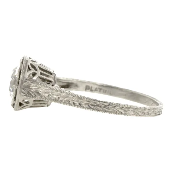 Edwardian Diamond Engagement Ring, Old Euro 1.10ct