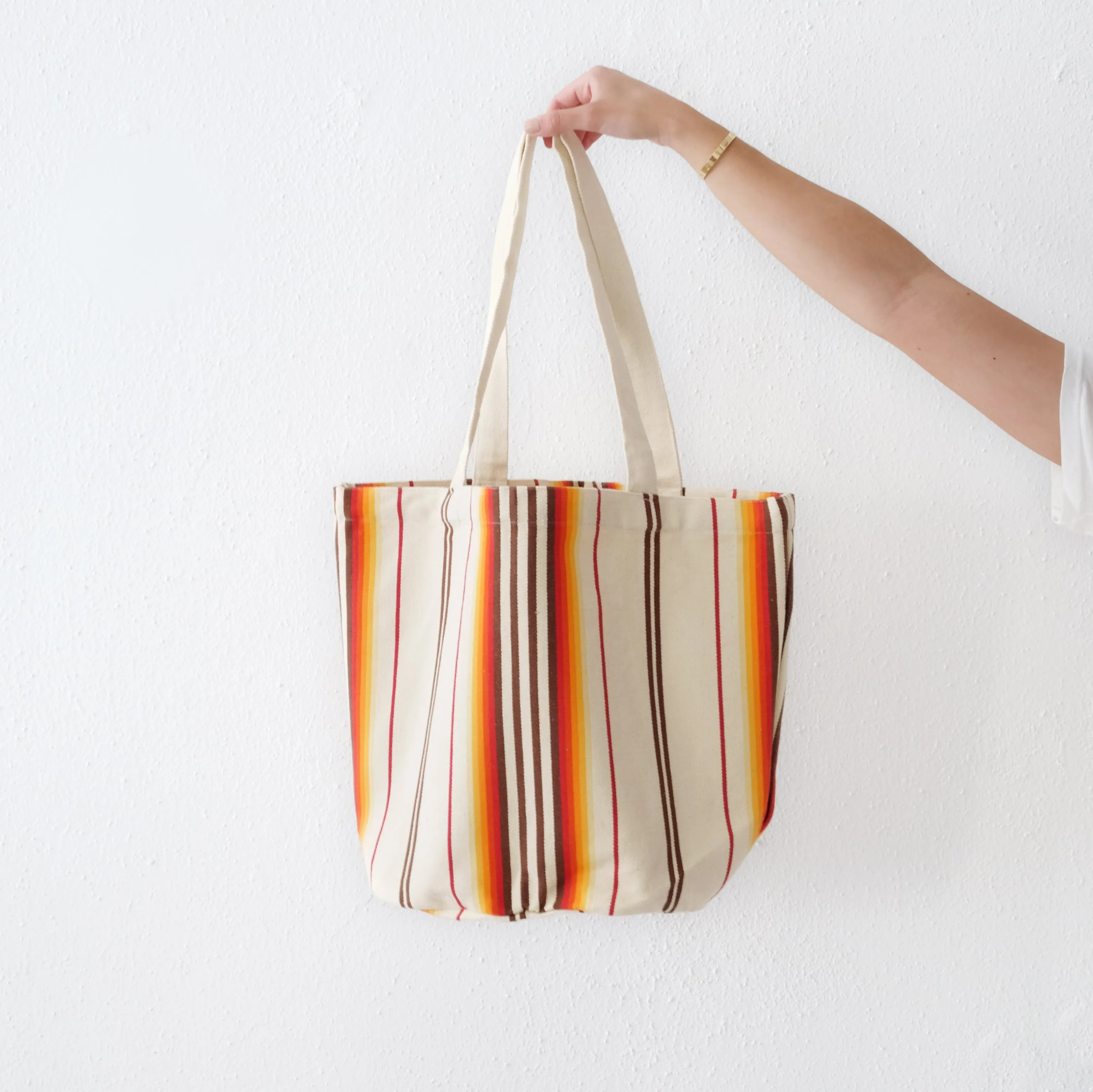 Garza Marfa Sunset Stripe Cotton Tote Bag