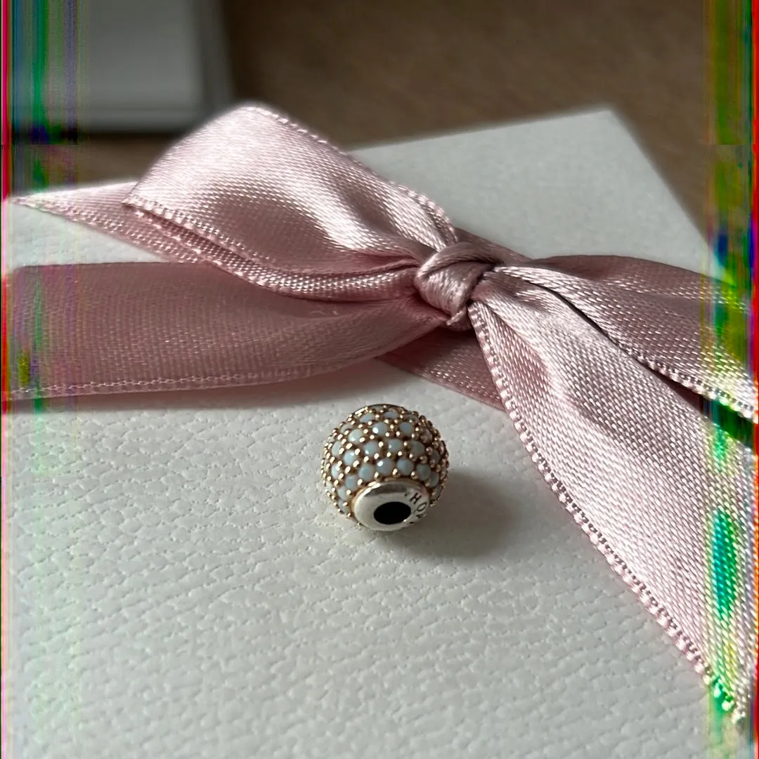 Genuine Pandora Essence Two Tone White Quartz Hope Gemstone Charm