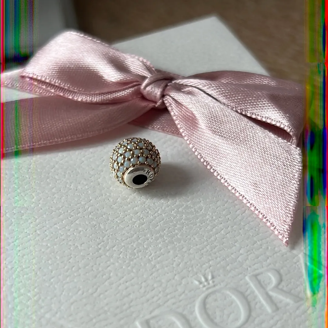 Genuine Pandora Essence Two Tone White Quartz Hope Gemstone Charm