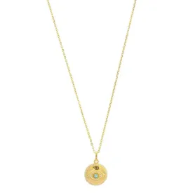 Georgini -  Opal Glow Blue Created Opal Evil Eye Medalion Gold