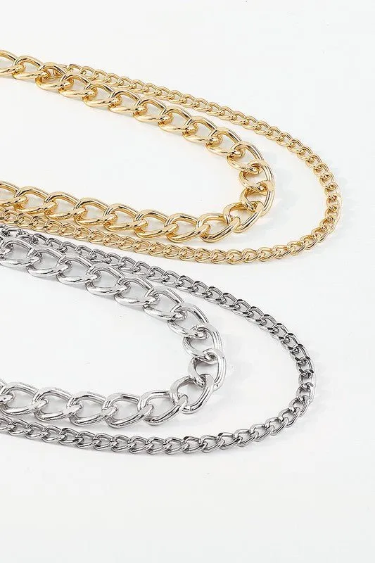 Gold Silver Double Layers Waist Chain Belts