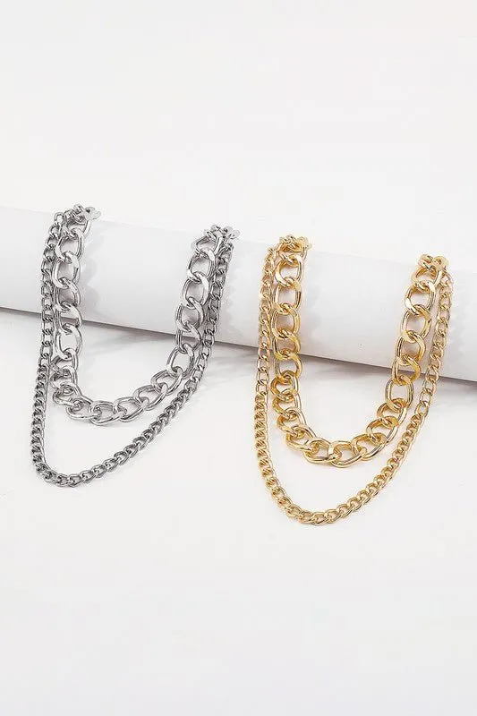 Gold Silver Double Layers Waist Chain Belts