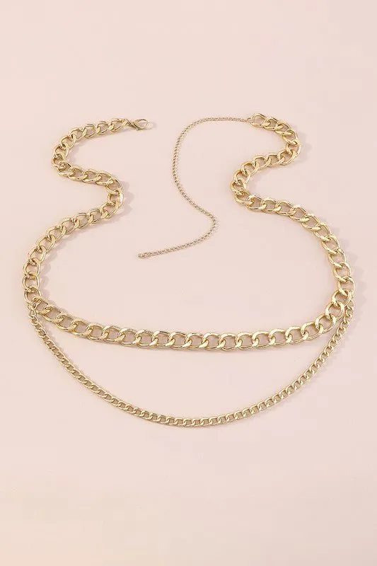 Gold Silver Double Layers Waist Chain Belts