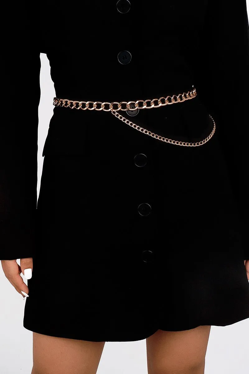 Gold Silver Double Layers Waist Chain Belts