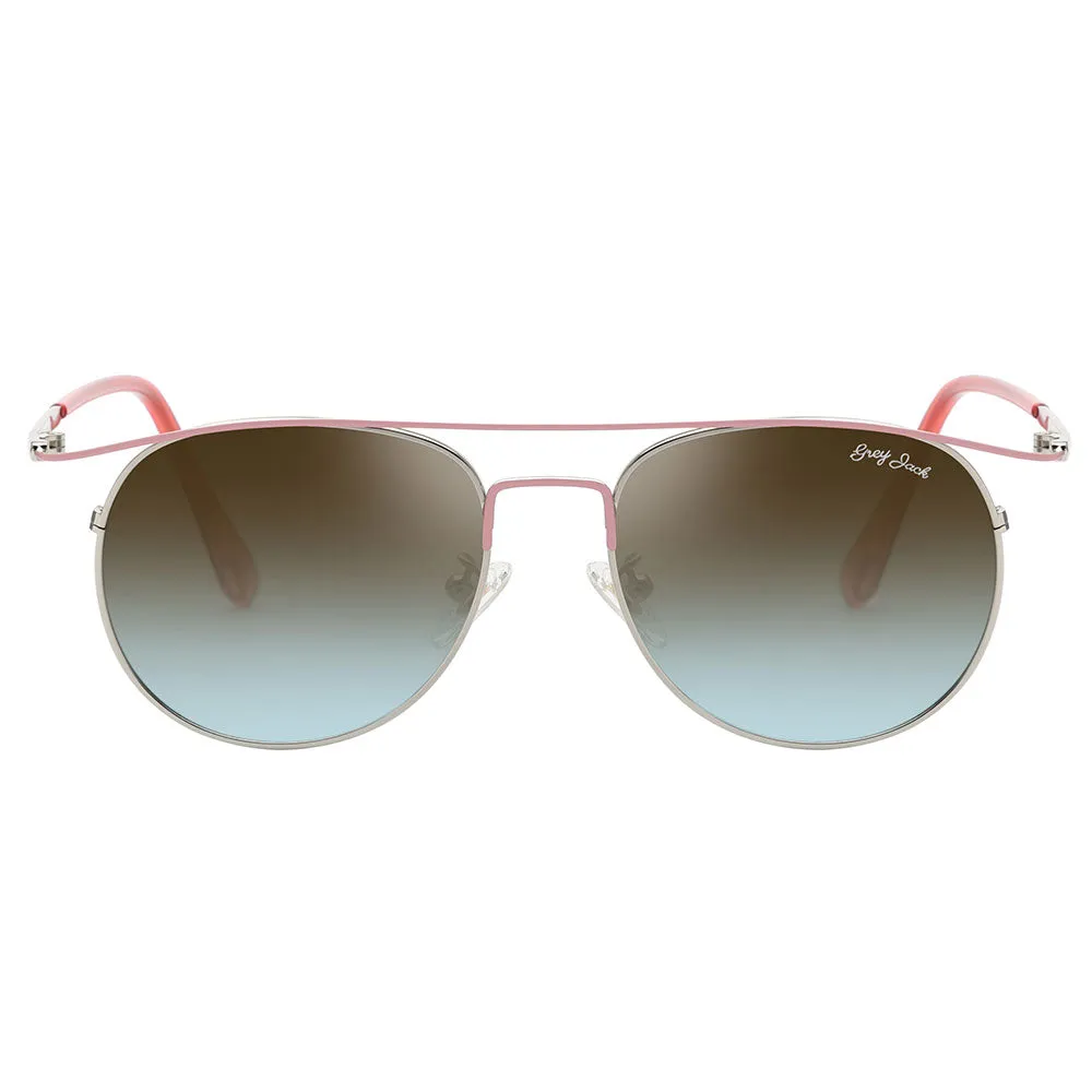 GREY JACK Round Metal Stylish Polarized Sunglasses for Women 2314