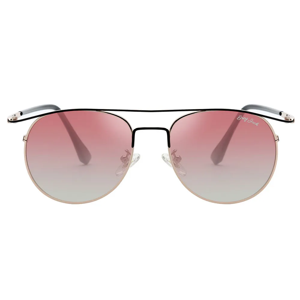 GREY JACK Round Metal Stylish Polarized Sunglasses for Women 2314