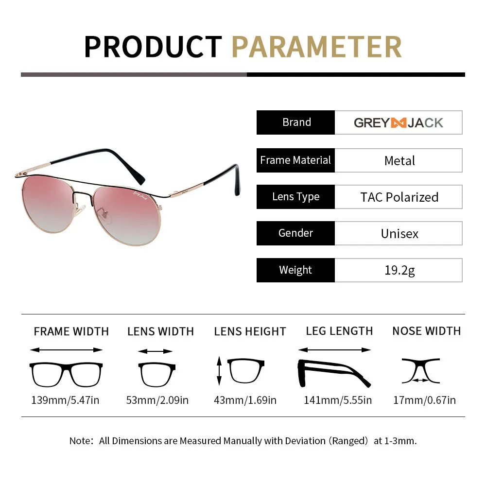 GREY JACK Round Metal Stylish Polarized Sunglasses for Women 2314