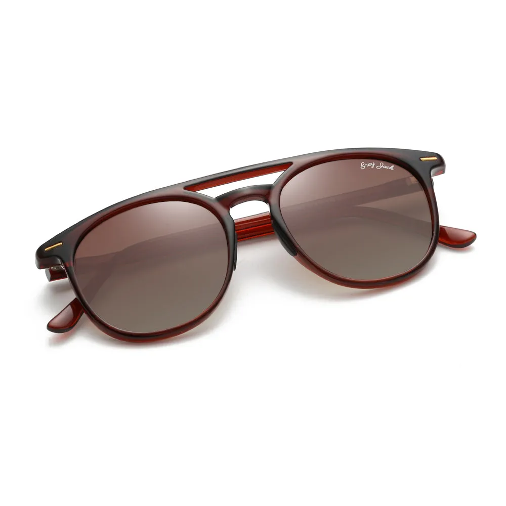 GREY JACK Round Polarized Sunglasses for Men Women UV Protected 5003