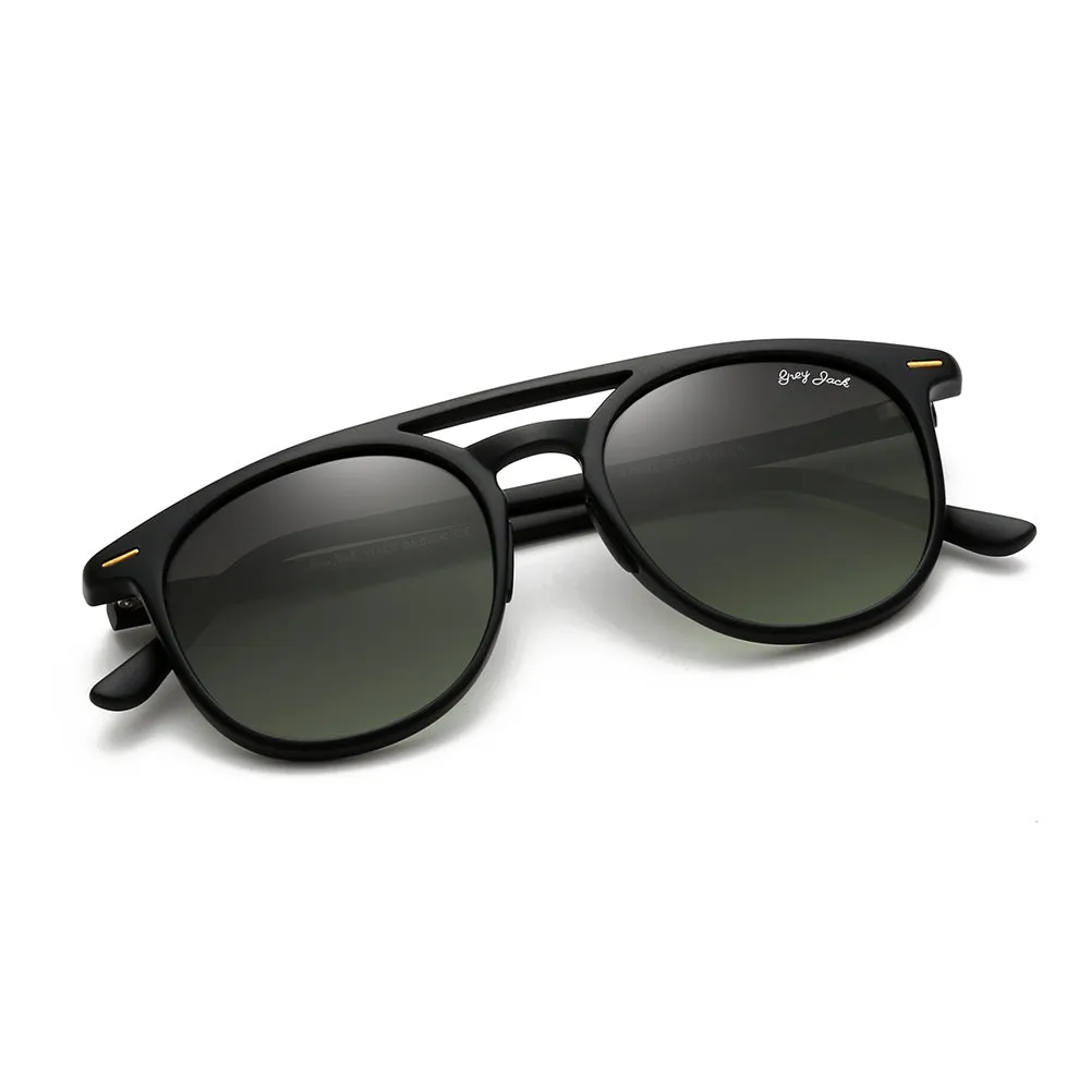 GREY JACK Round Polarized Sunglasses for Men Women UV Protected 5003