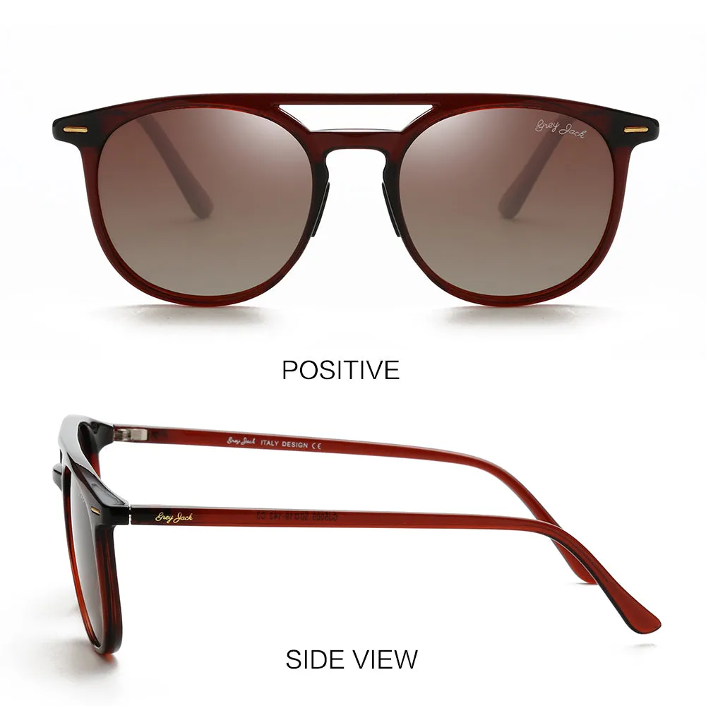 GREY JACK Round Polarized Sunglasses for Men Women UV Protected 5003