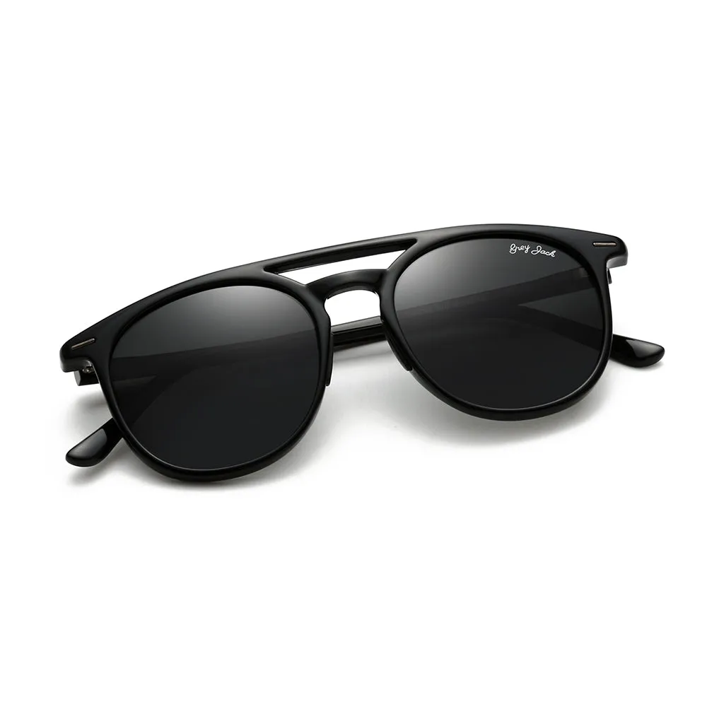 GREY JACK Round Polarized Sunglasses for Men Women UV Protected 5003