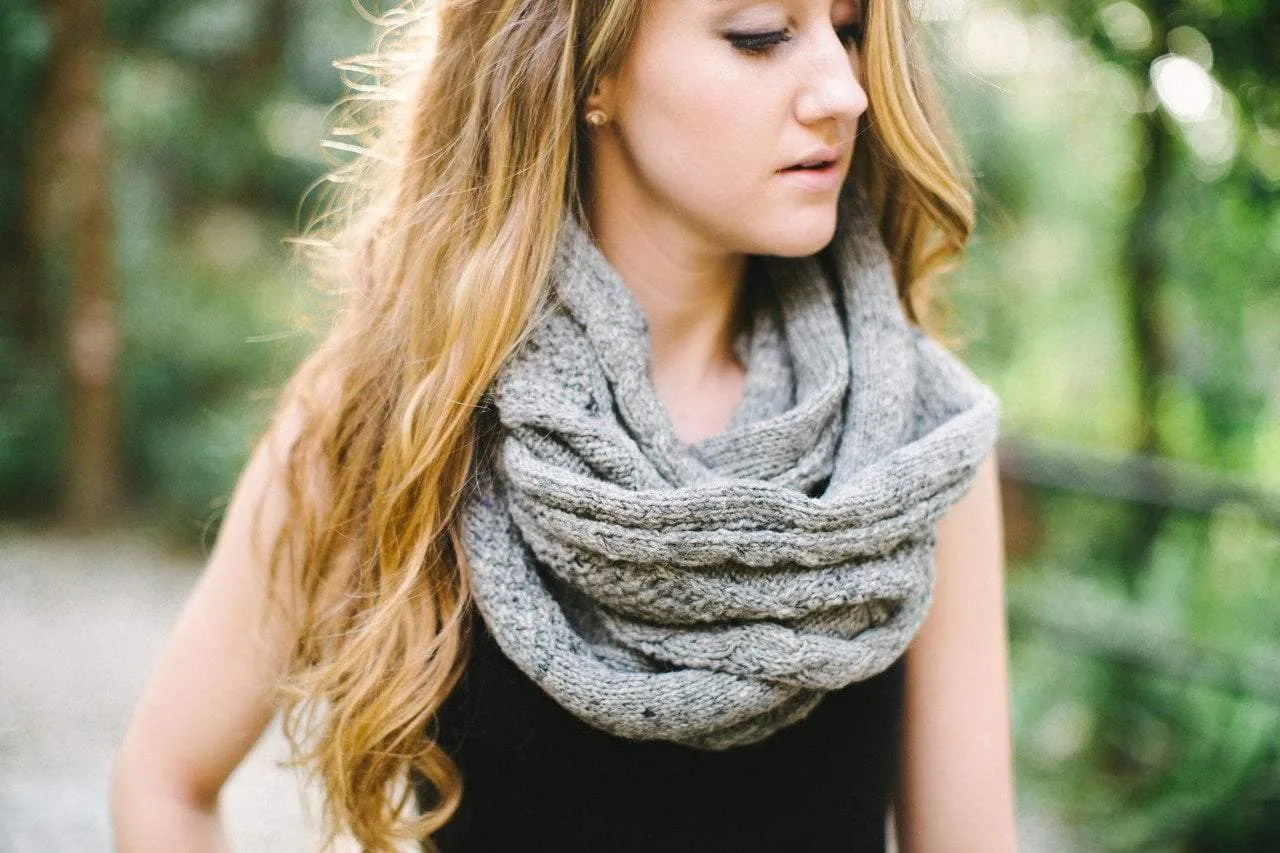 Grey Wool Pocket Scarf