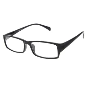 grinderPUNCH Fake Plastic Rim Clear Lens Plano Reading Glasses for Men and Women - Halloween Costume Glasses