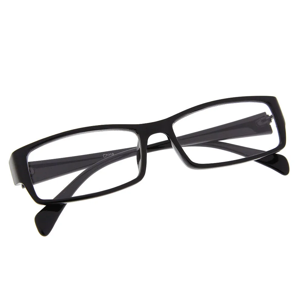 grinderPUNCH Fake Plastic Rim Clear Lens Plano Reading Glasses for Men and Women - Halloween Costume Glasses
