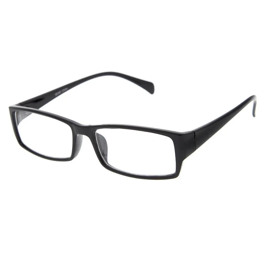 grinderPUNCH Fake Plastic Rim Clear Lens Plano Reading Glasses for Men and Women - Halloween Costume Glasses