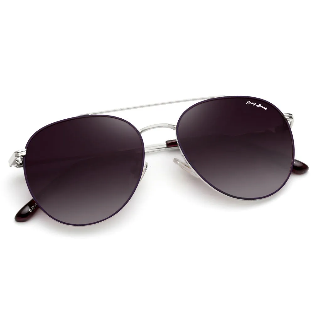 GRYE JACK Metal Round Polarized UV400 Protected Sunglasses for Women 2312