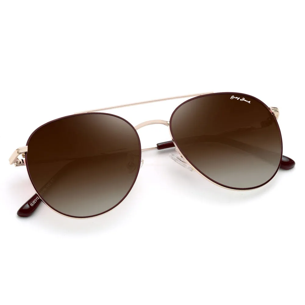 GRYE JACK Metal Round Polarized UV400 Protected Sunglasses for Women 2312