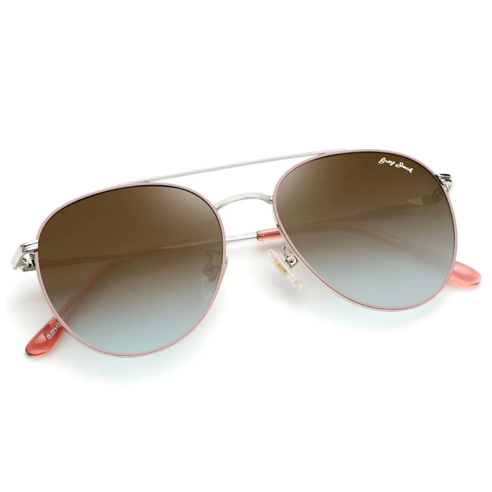 GRYE JACK Metal Round Polarized UV400 Protected Sunglasses for Women 2312