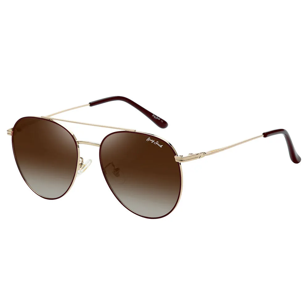 GRYE JACK Metal Round Polarized UV400 Protected Sunglasses for Women 2312