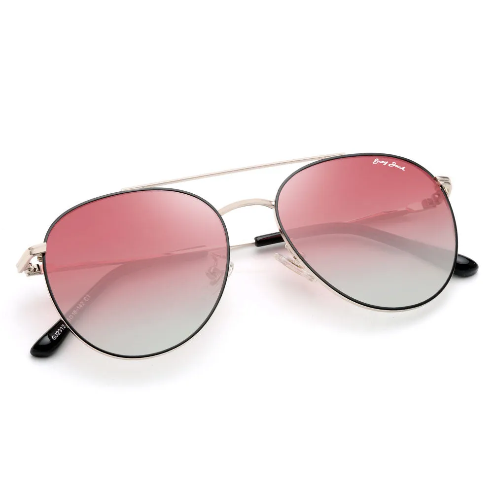 GRYE JACK Metal Round Polarized UV400 Protected Sunglasses for Women 2312