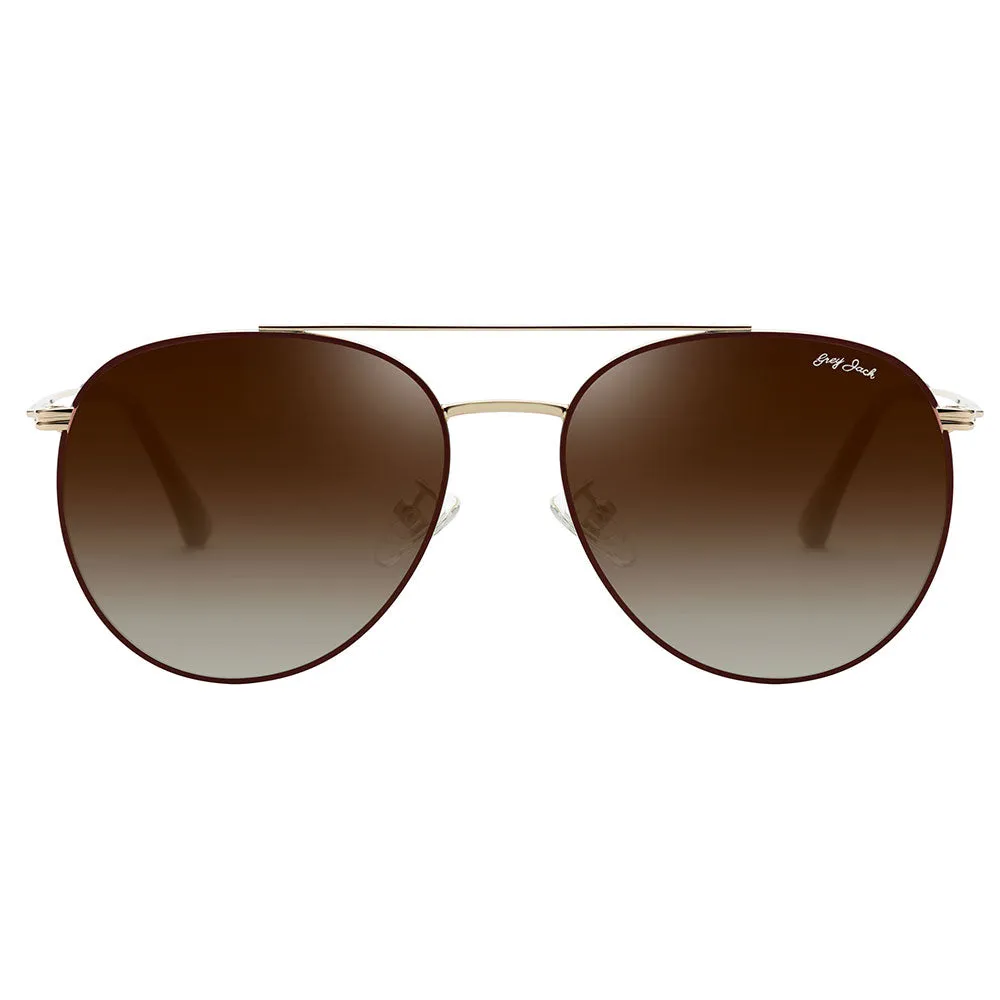 GRYE JACK Metal Round Polarized UV400 Protected Sunglasses for Women 2312