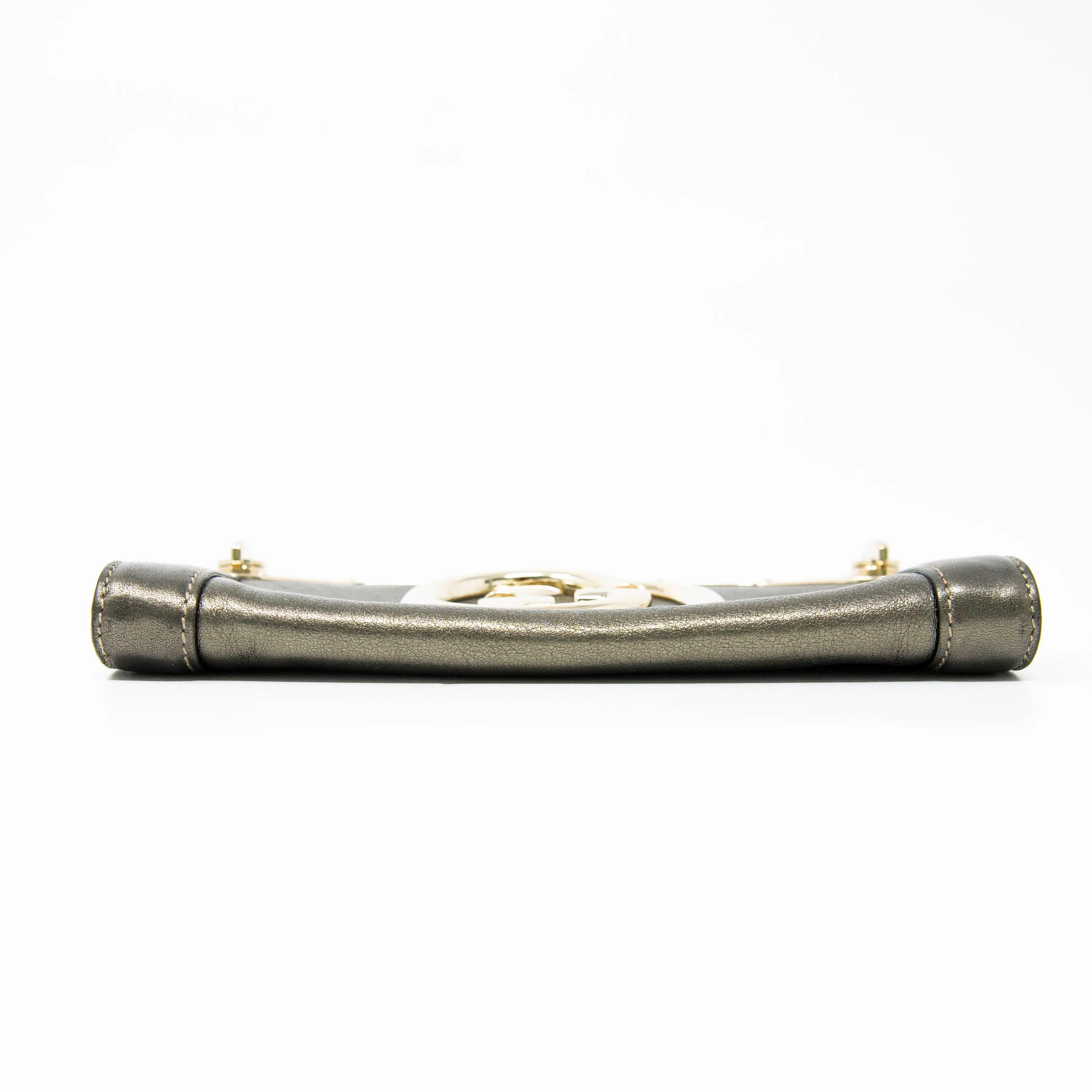 Gucci Metallic Grey Britt Clutch