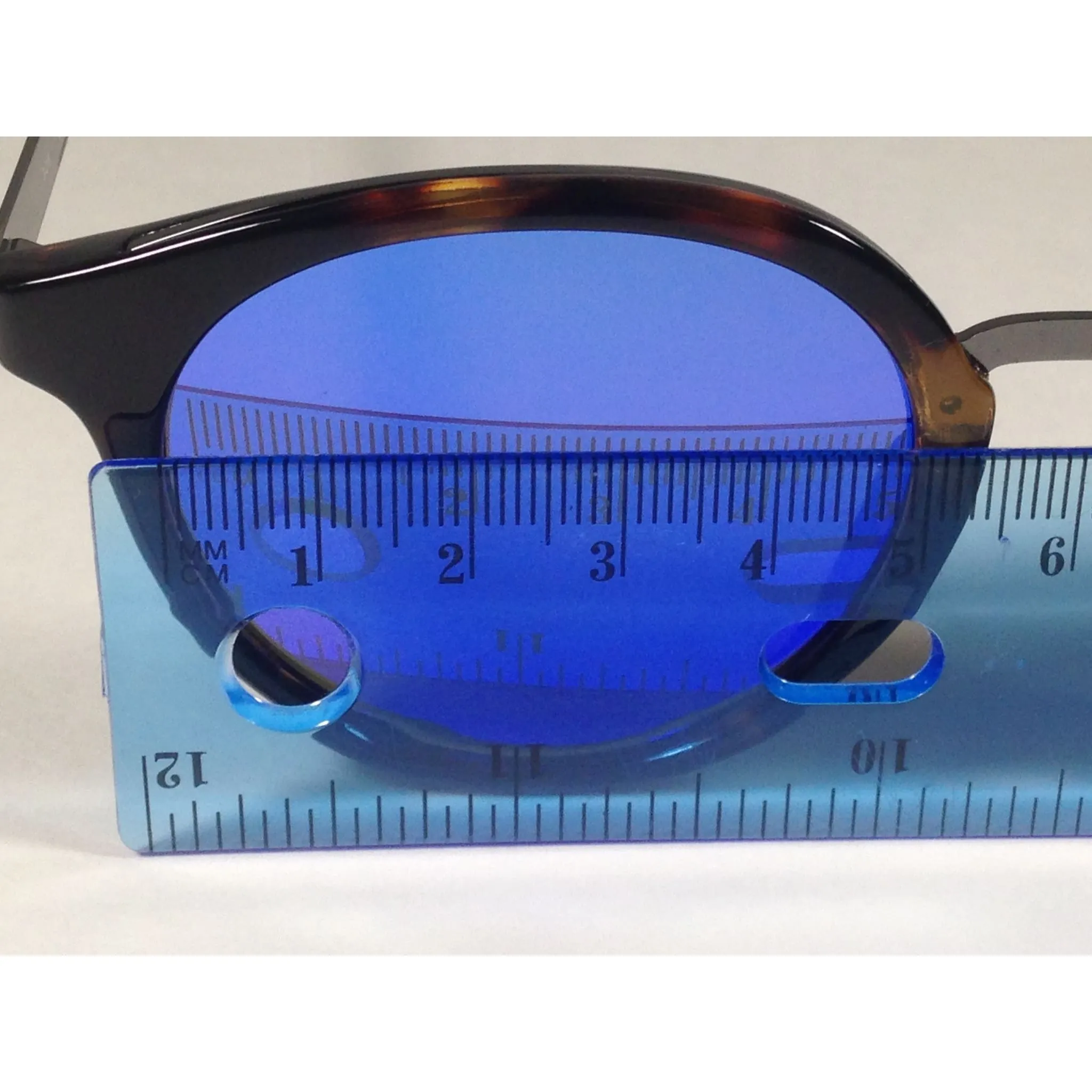 Guess Round Sunglasses GF0305 53X Brown Tortoise and Gunmetal Frame Blue Mirror Lens