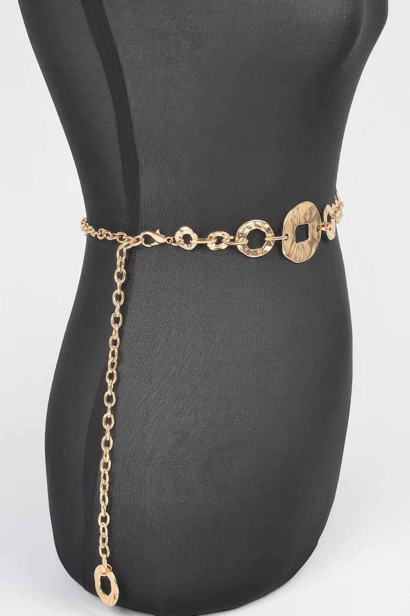 Hammered Metal Chain Belt