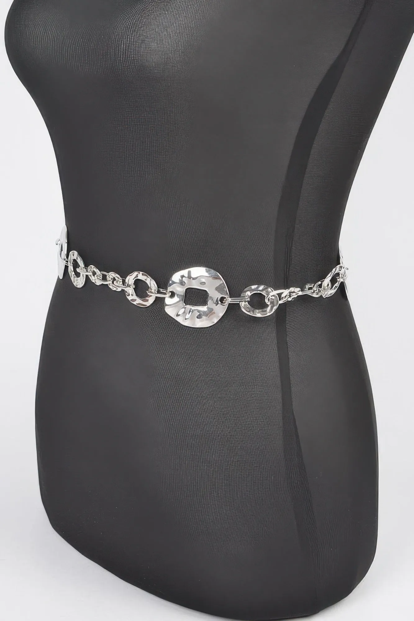 Hammered Metal Chain Belt