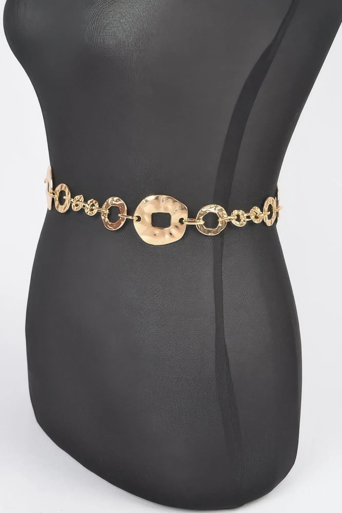 Hammered Metal Chain Belt