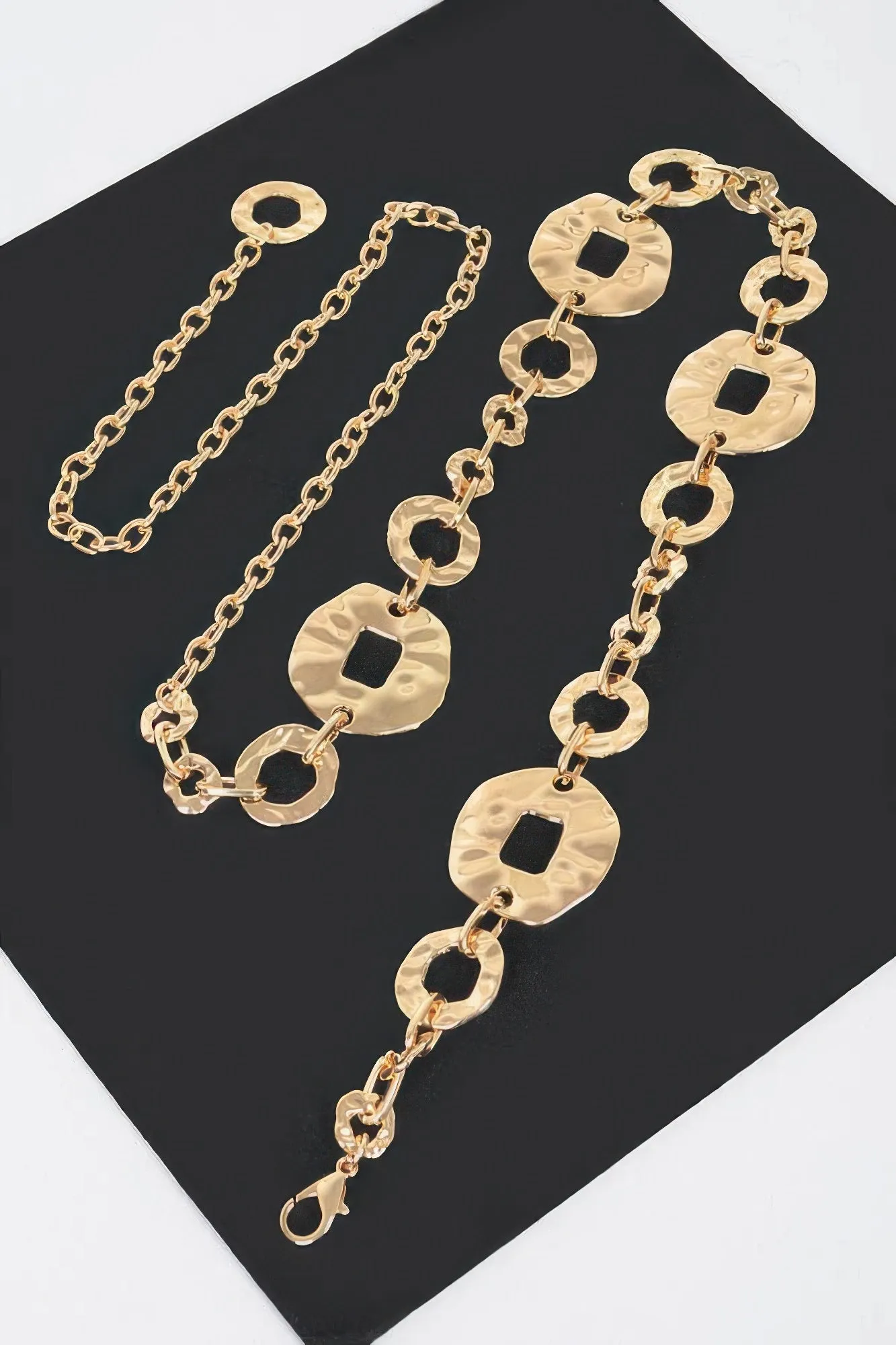 Hammered Metal Chain Belt
