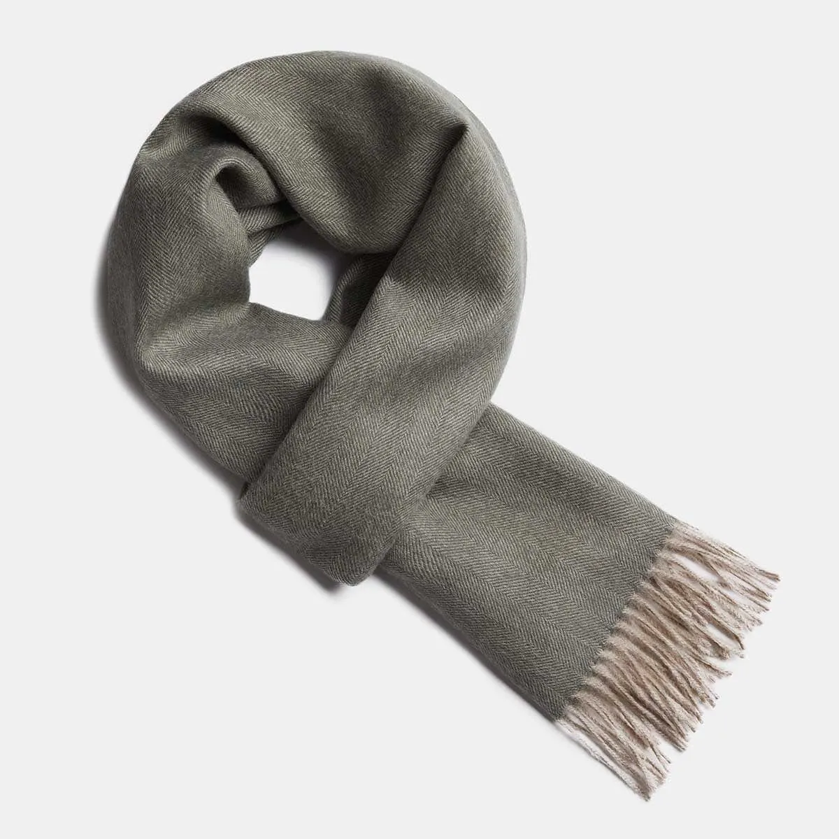 Herringbone Baby Alpaca Wool Scarf from Peru