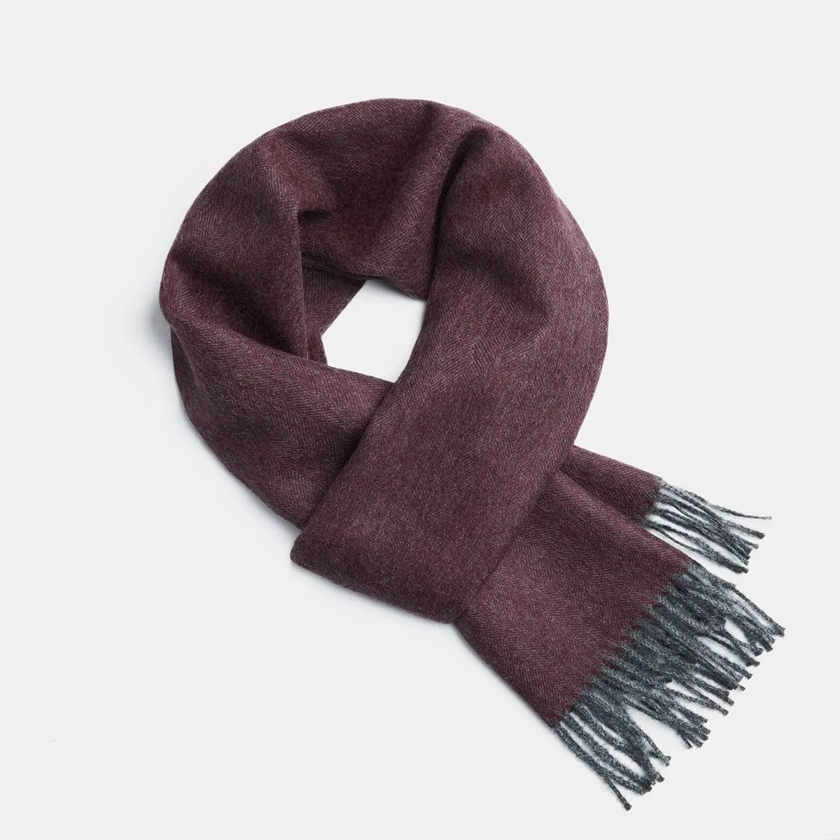 Herringbone Baby Alpaca Wool Scarf from Peru