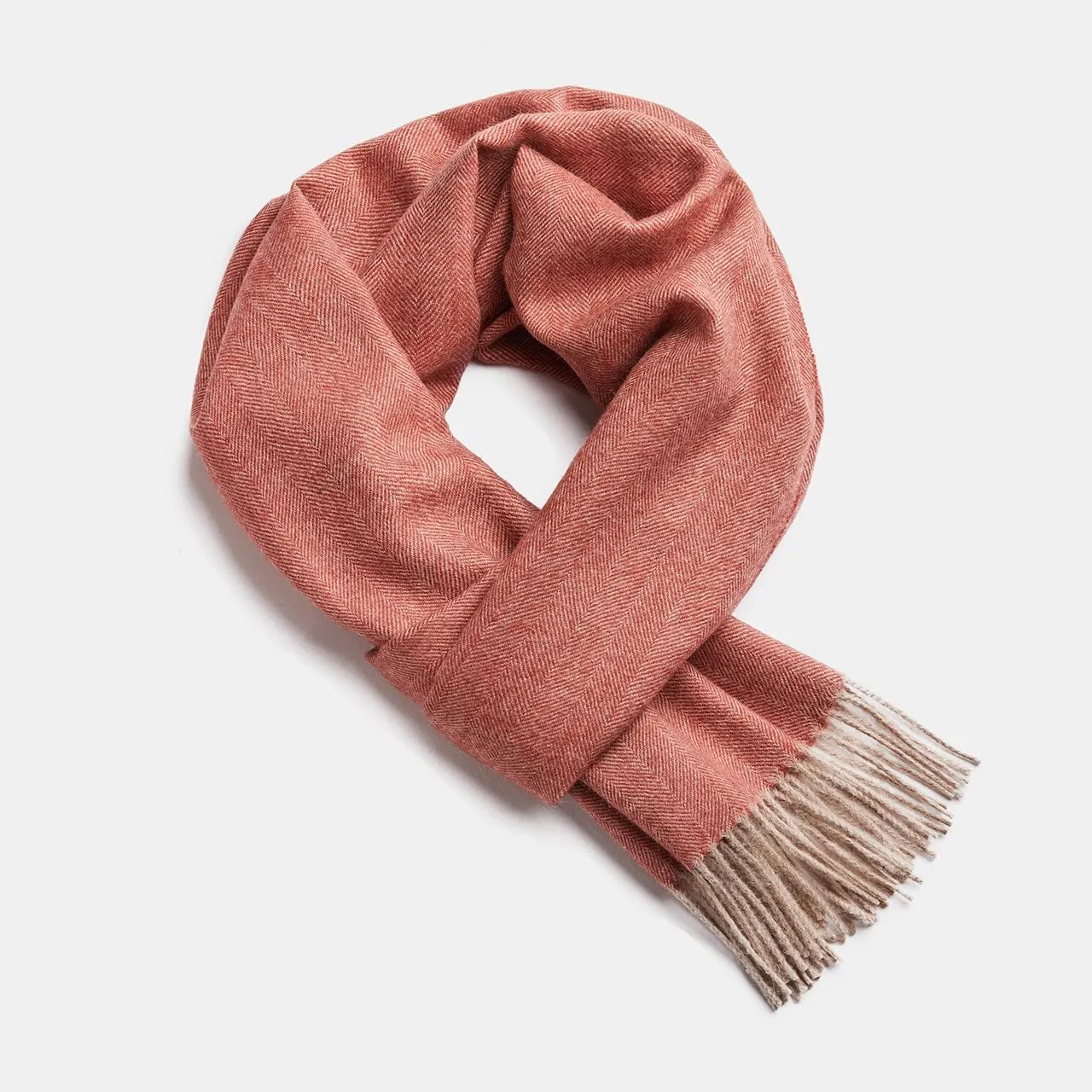 Herringbone Baby Alpaca Wool Scarf from Peru